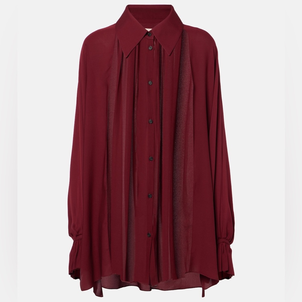 KHAITE Ceelo sheer silk blouse